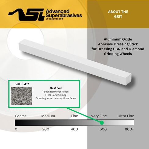عصا تزيين من أكسيد الألومنيوم ASI 600 Grit 1 لعجلات طحن الماس وCBN مقاس 8 بوصة × 3/4 بوصة × 3/4 بوصة مصنوعة في الولايات المتحدة الأمريكية in Kuwait