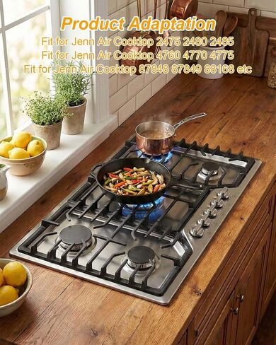 4 قطع من مقابض الموقد السطحي مناسبة لنماذج Jenn Air Cooktop المحددة استبدال Y700854 AP4290230 700854 1246687 7-0854 7-7697 707697 AH2201285 EA2201285 PS2201285 Y707697 in Kuwait