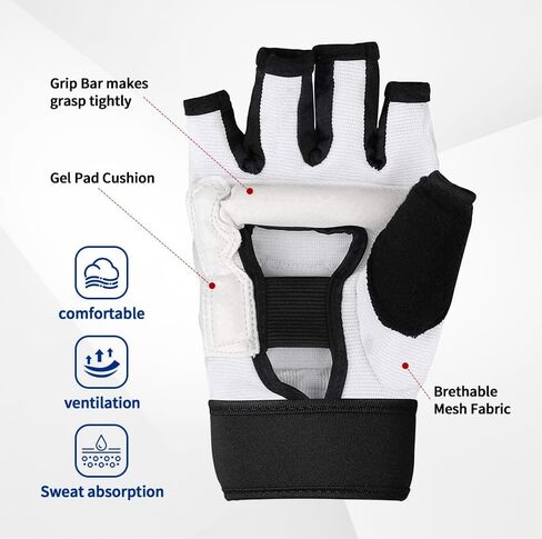 Taekwondo Hand and Foot Protectors for Adult and Youth, Sanda Foot Back and Foot Surface Protectors, Combat Gloves, Half-Finger Sanda Gloves. in Kuwait