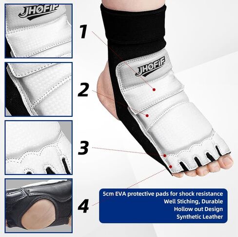 Taekwondo Hand and Foot Protectors for Adult and Youth, Sanda Foot Back and Foot Surface Protectors, Combat Gloves, Half-Finger Sanda Gloves. in Kuwait