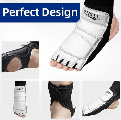 Taekwondo Hand and Foot Protectors for Adult and Youth, Sanda Foot Back and Foot Surface Protectors, Combat Gloves, Half-Finger Sanda Gloves. in Kuwait