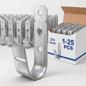 25 Pcs Cable Support J-Hook, Garage Hooks for Hanging, Heavy Duty Metal Network J-Hook for Cable and Wire Management Wall Mount J Utility Hooks, G60 Galvanized Steel(Gold, 1-5/16 Inch) in Saudi Arabia