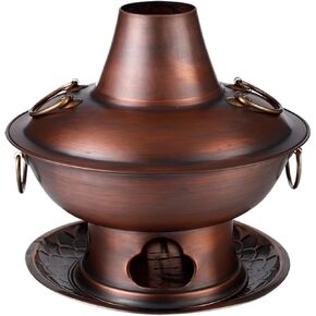 Multifunctional 40Cm Copper Hot Pot - Handmade Chinese Commercial Cookware for Home Parties,Perfect for Hot Pot Cooking and Family Gatherings,Copper,40cm in Kuwait