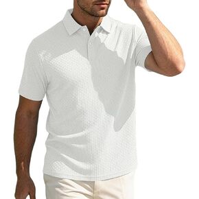 Mens Polo Shirts Short Sleeve Golf Shirts Casual Collared Button Up Summer Lightweight Performance Athletic Tops in Saudi Arabia