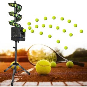 Portable Remote Control Tennis Ball Machine - Triangular Base, 33 Balls Capacity, Ideal for Self-Play, Perfect for Beginners, Kids & Home-Court Practice. in Kuwait