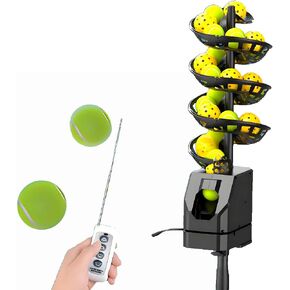 Tennis Ball Machine with Remote Control Automatic Tennis Launcher for Solo Practice & Coach 33 Ball Capacity Rechargeable Portable Trainer with Ball Pickup Net in Kuwait