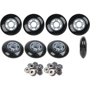 Player's Choice Inline Skate Wheels 80mm 82A Black Outdoor Roller Hockey 8 Pack -ABEC 5 Bearings in Kuwait