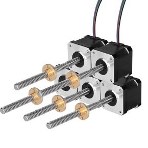 5PCS Nema 17 Stepper Motor TR8x8 150mm T8 Lead Screw 42x39mm 0.44Nm | 42 Step Motor 62.31oz·in 1.8°‌ 1.7A 2.2Ω Bipolar 2 Phase High Torque 4-Wire Cable 1M for 56D Printer DIY Robot CNC Machine in Kuwait