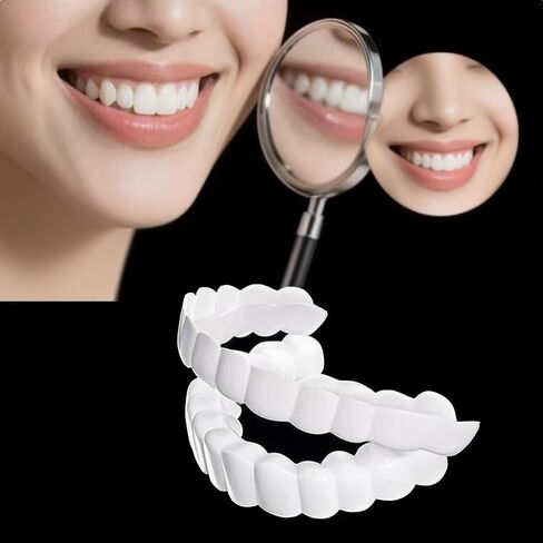 تحسين الابتسامة على البشرة، زوجان من المواد المضادة للحساسية، مجموعة مبيضات أسنان يومية ناعمة ومرنة للجنسين وقابلة لإعادة الاستخدام وقابلة للتعديل (أبيض) in Kuwait
