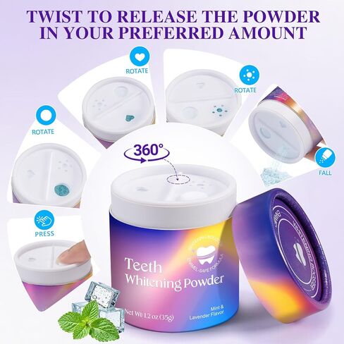 Natural Teeth Whitening Powder – Oral Care Powder for Removing Surface Stains, Fresh Breath Support, Gentle Deep Cleaning Tooth Powder for Daily Dental Hygiene (35g) in Kuwait