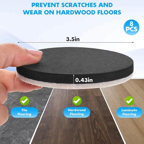16-Pack Furniture Sliders for Hardwood Floors & Carpet, Save 80% Effort Safely and Easily, The Glide Tool Set for Heavy Furniture and Appliances, Reusable Moving Pads (8 Plastic & 8 Felt, 3.5" Slider) in Kuwait