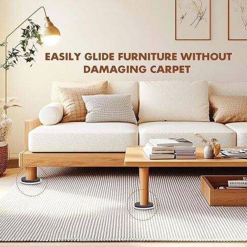 16-Pack Furniture Sliders for Hardwood Floors & Carpet, Save 80% Effort Safely and Easily, The Glide Tool Set for Heavy Furniture and Appliances, Reusable Moving Pads (8 Plastic & 8 Felt, 3.5" Slider) in Kuwait