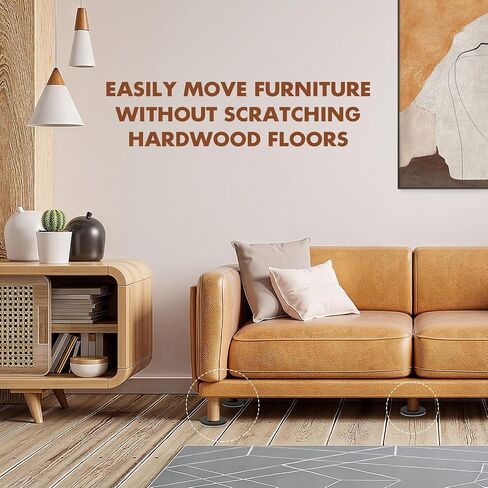 16-Pack Furniture Sliders for Hardwood Floors & Carpet, Save 80% Effort Safely and Easily, The Glide Tool Set for Heavy Furniture and Appliances, Reusable Moving Pads (8 Plastic & 8 Felt, 3.5" Slider) in Kuwait