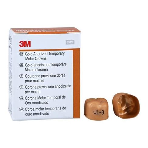 3M Solventum 940313 Unitek Crowns Gold Anodized 1st Molar #3 Upper Left 5/Bx in Kuwait