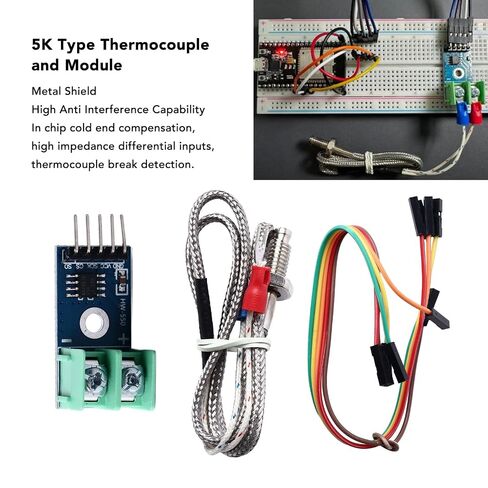 Thermocouple Sensor, ESD Signal 2000V, Wide Application, Type 5K, Thermocouple and Module, Metal Shield for Scientific Research Unit in Kuwait