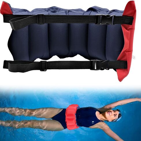 Inflatable Swim Belt, Waist Floatation Belt, Portable Swimming Belt with Adjustable Strap Pool Floating Belt Exercise Swimming Training Aid for Adults in Kuwait