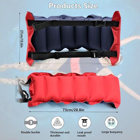 Inflatable Swim Belt, Waist Floatation Belt, Portable Swimming Belt with Adjustable Strap Pool Floating Belt Exercise Swimming Training Aid for Adults in Kuwait