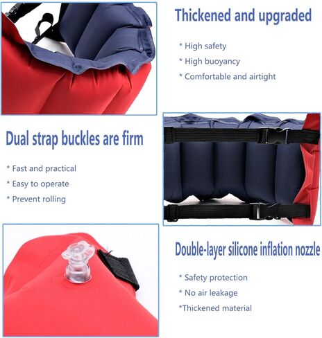 Inflatable Swim Belt, Waist Floatation Belt, Portable Swimming Belt with Adjustable Strap Pool Floating Belt Exercise Swimming Training Aid for Adults in Kuwait