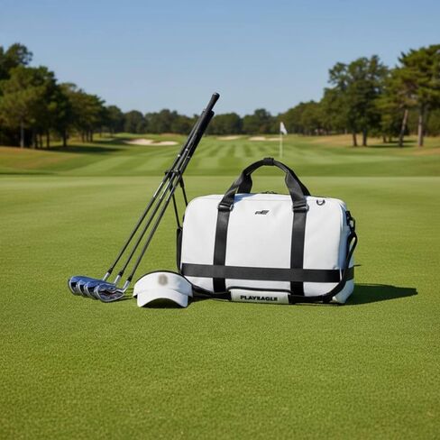 Qianly Golf Clothes Bag Large Capacity Golf Duffel Bag Adjustable Shoulder Strap Shoe Compartment Duffel for Golfers, Travel, Array, Black in Kuwait