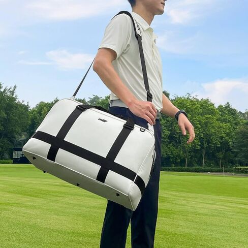 Qianly Golf Clothes Bag Large Capacity Golf Duffel Bag Adjustable Shoulder Strap Shoe Compartment Duffel for Golfers, Travel, Array, Black in Kuwait