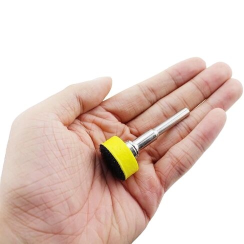 TAODAN 5PCS 1 Inch Hook Loop Wheel Pads with 1/4 Inch Shank Drill Adapter Kit for Grinding and Polishing Metal Wood Rubber Leather Plastic in Kuwait