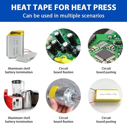 Heat Tape 3.5 inch Heat Resistant Tapes for Sublimation No Residue Heat Press Tape Reusable Good Adhesiveness Heat Transfer Tape High Temperature Tape for Electronics Soldering in Kuwait
