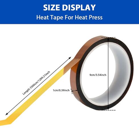 Heat Tape 3.5 inch Heat Resistant Tapes for Sublimation No Residue Heat Press Tape Reusable Good Adhesiveness Heat Transfer Tape High Temperature Tape for Electronics Soldering in Kuwait