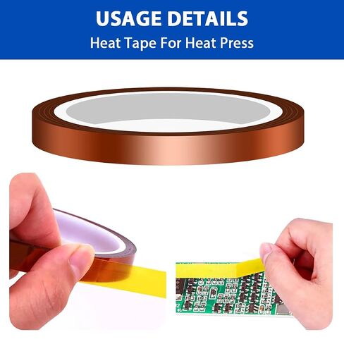 Heat Tape 3.5 inch Heat Resistant Tapes for Sublimation No Residue Heat Press Tape Reusable Good Adhesiveness Heat Transfer Tape High Temperature Tape for Electronics Soldering in Kuwait