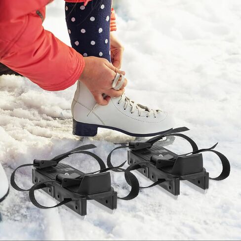Luxshiny Toddler Ice Skates with Adjustable Fixing Straps Lightweight Stable Double Runner Training Skates for Kids Beginner Ice Skating in Kuwait