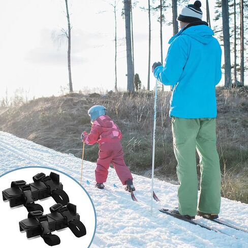 1 Pair Adjustable Ice Skates and Beginners with Comfortable Fit and Plastic Material, for Outdoor Skiing and Winter Sports Training in Kuwait