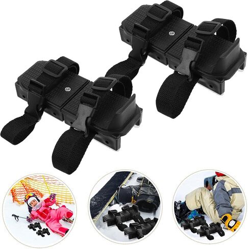 1 Pair Adjustable Ice Skates and Beginners with Comfortable Fit and Plastic Material, for Outdoor Skiing and Winter Sports Training in Kuwait