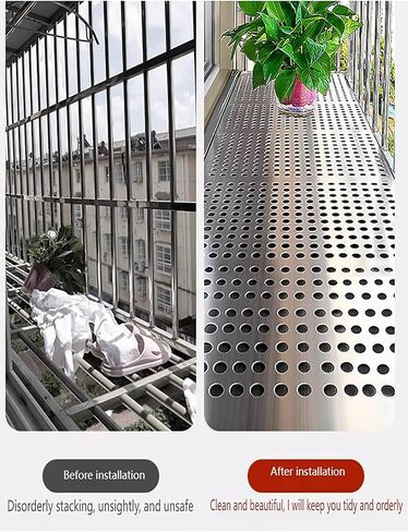 304 Stainless Steel Perforated Sheet - Industrial Metal Plate for Cat Balcony Nets, Leakproof Window Anti-Fall Mesh Pad, Decorative Anti-Theft Screen Grilles (35x280cm) in Kuwait