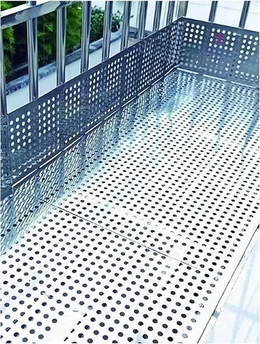 Stainless Steel Perforated Plate 20x800cm, 8mm Hole Diameter, Durable Metal Sheet with Gloves, Anti-Drop Design for Industrial & DIY Projects in Kuwait