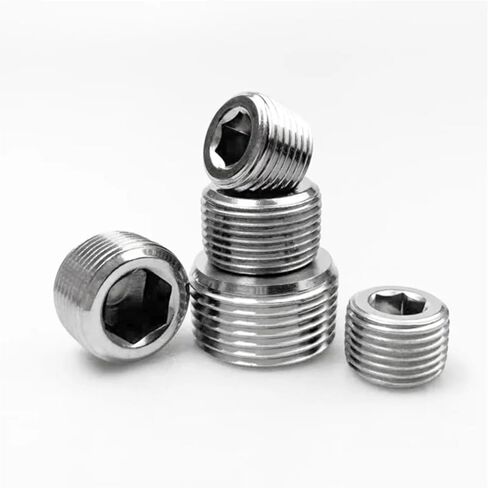 5 قطعة 1/4 "BSPT ذكر Therad 304 الفولاذ المقاوم للصدأ غطاء نهاية تركيب الأنابيب السداسية الداخلية من الفولاذ المقاوم للصدأ in Kuwait