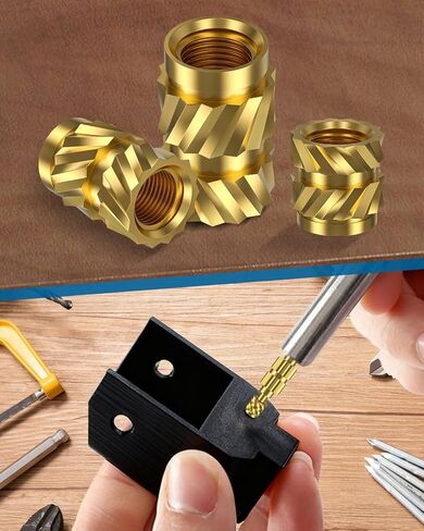 152 Pcs Threaded Inserts for Plastic, 3 Sizes of M3 Heat Set Inserts with Soldering Tip & Adapter, Brass Heat Inserts, Metric Knurled Nut Inserts Kit for 3D Printing Components in Kuwait