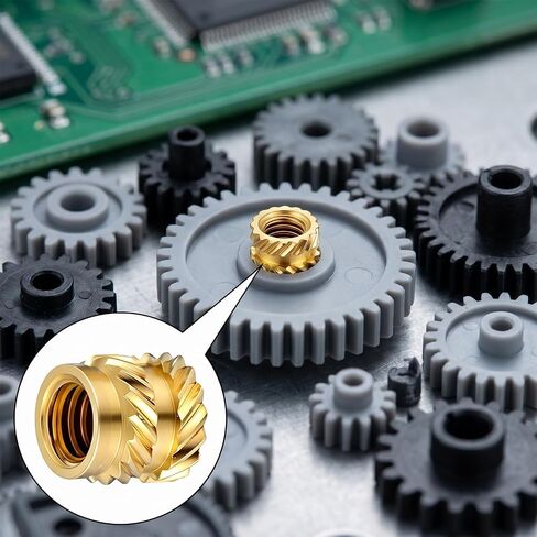 M5 Threaded Insert, 100 Pieces M5 Heat Set Inserts, M5xD7xL6 Threaded Inserts for 3D Printing Components and Plastic Parts, Brass Metric Knurled Nuts in Kuwait