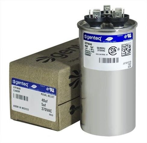 C3405R - 40 + 5 uf MFD 370 Volt VAC - Capcom Round Dual Run Capacitor Replaces GE, Genteq 97F9849, Z97F9849, 97F9849BZ3 | Round Dual Run in Kuwait