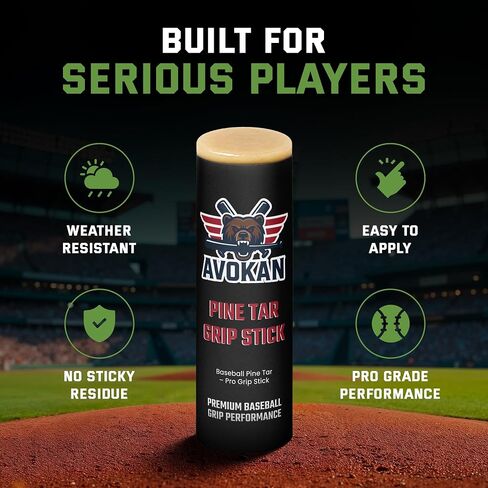 Pine Tar Baseball Grip Stick – Premium Pine Tar Stick for Strong Tack, Long-Lasting Grip & Weather-Resistant Bat Control – Pro Baseball Pine Tar Grip – Pine Tar for Baseball – Bat Grip in Kuwait