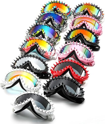 Vintage Oversized Rivet Ski Goggles Snow Goggles Luxury Snowboard Goggles for Men Women Colorful Lens (Black Orange/Color) in Kuwait