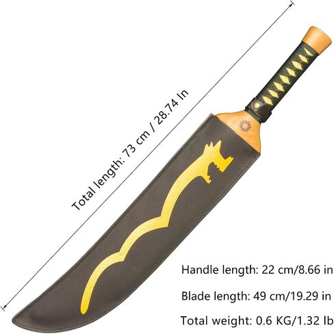 Cosplay Sword of Anime，Meliodas's Lost Bane Sword Cosplay Katana not Metal Prop Green in Kuwait