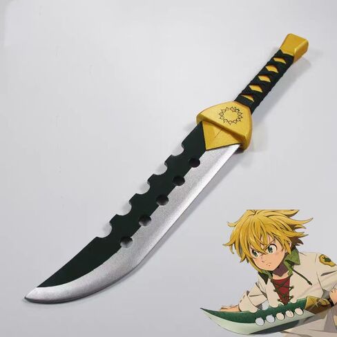 Cosplay Sword of Anime，Meliodas's Lost Bane Sword Cosplay Katana not Metal Prop Green in Kuwait