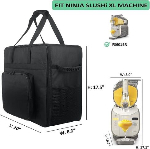 Carrying Case for Ninja SLUSHi XL Smart Frozen Drink Maker FS601BR, Portable Travel Tote Storage Bag with Front-Opening Design for Ninja Slushie XL Machine Accessories (Black) in Kuwait