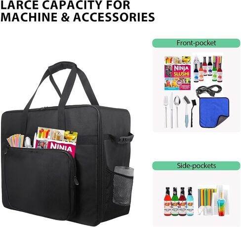 Carrying Case for Ninja SLUSHi XL Smart Frozen Drink Maker FS601BR, Portable Travel Tote Storage Bag with Front-Opening Design for Ninja Slushie XL Machine Accessories (Black) in Kuwait