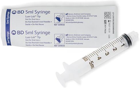 BD Slip-Tip Disposable Syringes, 5 mL, 125 per Box, Sterile, Plastic, Syringe in Kuwait