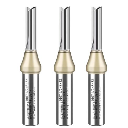 Arden 6.35 مللي متر CNC TCT مستقيم نهاية مطحنة أداة نجارة قاطع كربيد 1/4 عرقوب راوتر بت ل MDF الخشب الرقائقي اللوح فتحة الحفر (T01722) in Kuwait