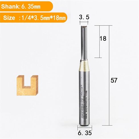 Arden 6.35 مللي متر CNC TCT مستقيم نهاية مطحنة أداة نجارة قاطع كربيد 1/4 عرقوب راوتر بت ل MDF الخشب الرقائقي اللوح فتحة الحفر (T01722) in Kuwait