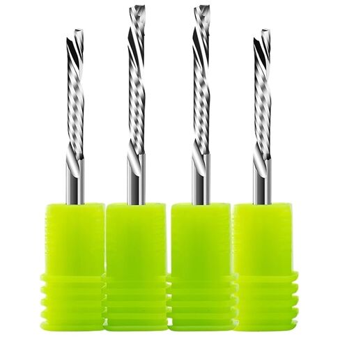 UP & Down Cutter 1 Flute Spiral Carbide Mill Woodworking Tools Cutters for Compression Wood End Milling Cutter Router Bits(3.175x22) in Kuwait