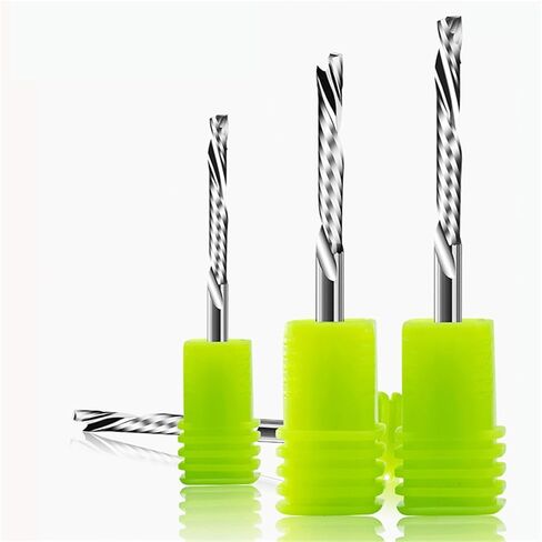 UP & Down Cutter 1 Flute Spiral Carbide Mill Woodworking Tools Cutters for Compression Wood End Milling Cutter Router Bits(3.175x22) in Kuwait