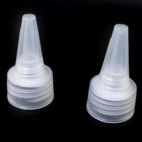 MEETOOT 20PCS PP Plastic Rotary Bottle Caps 20 Teeth Tip Transparent Squeeze Lid Suitable for Flavouring Bonding Painting in Kuwait
