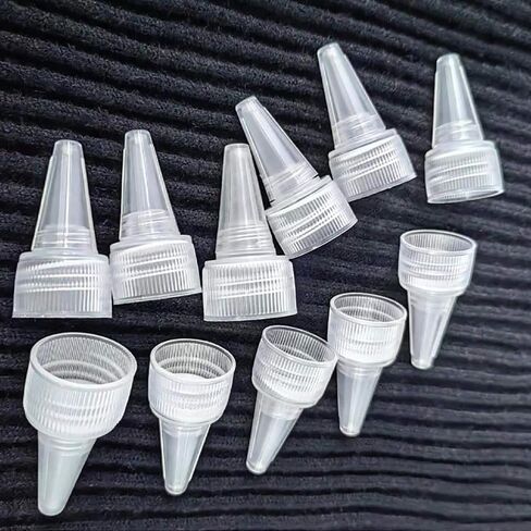 MEETOOT 20PCS PP Plastic Rotary Bottle Caps 20 Teeth Tip Transparent Squeeze Lid Suitable for Flavouring Bonding Painting in Kuwait
